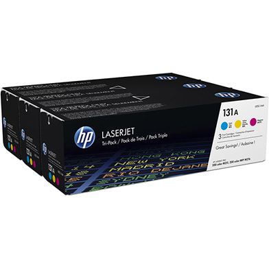 HP U0SL1AM 131A Toner Cartridge 3-Pack CMY (1,800 Pages)