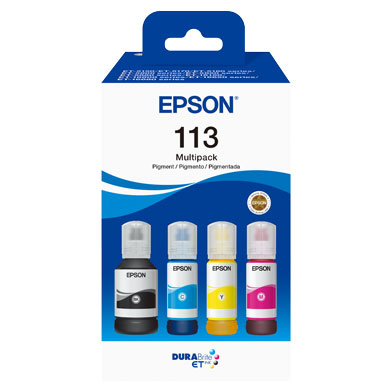 Epson 113 Ink Bottle Multipack CMY (6,000 Pages) K (7,500 Pages)