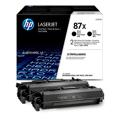 HP 87X Black High Yield Toner Cartridge Dual Pack (2 x 18,000 Pages)