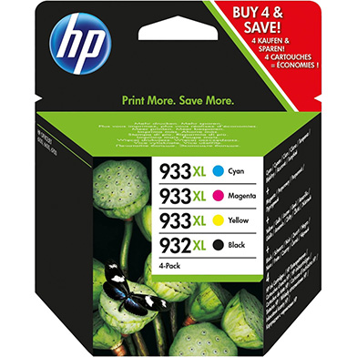 HP 932XL + 933XL Ink Multipack K (1K Pages) CMY (825 Pages) 