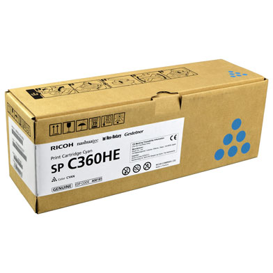 Ricoh 408185 SPC360HE Cyan Toner Cartridge (5,000 Pages)