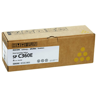 Ricoh 408191 SPC360E Yellow Toner Cartridge (1,500 Pages)