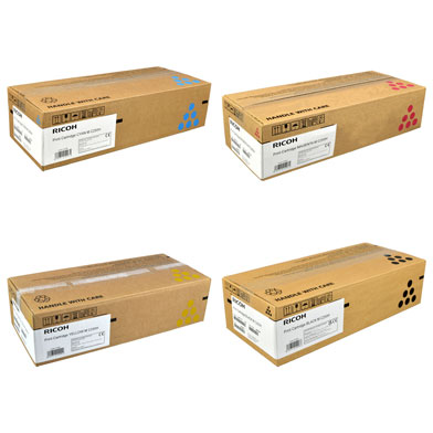 Ricoh RICOHMC250HVAL High Capacity Toner Cartridge Value Pack CMY (6,300 Pages) K (6,900 Pages)