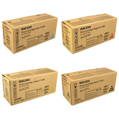 Ricoh RICOHPC600VAL Toner Cartridge Value Pack CMY (12,000 Pages) K (17,000 Pages)