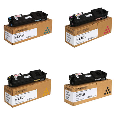 Ricoh RICOHSPC352VAL Toner Cartridge Value Pack CMY (6,000 Pages) K (7,000 Pages)