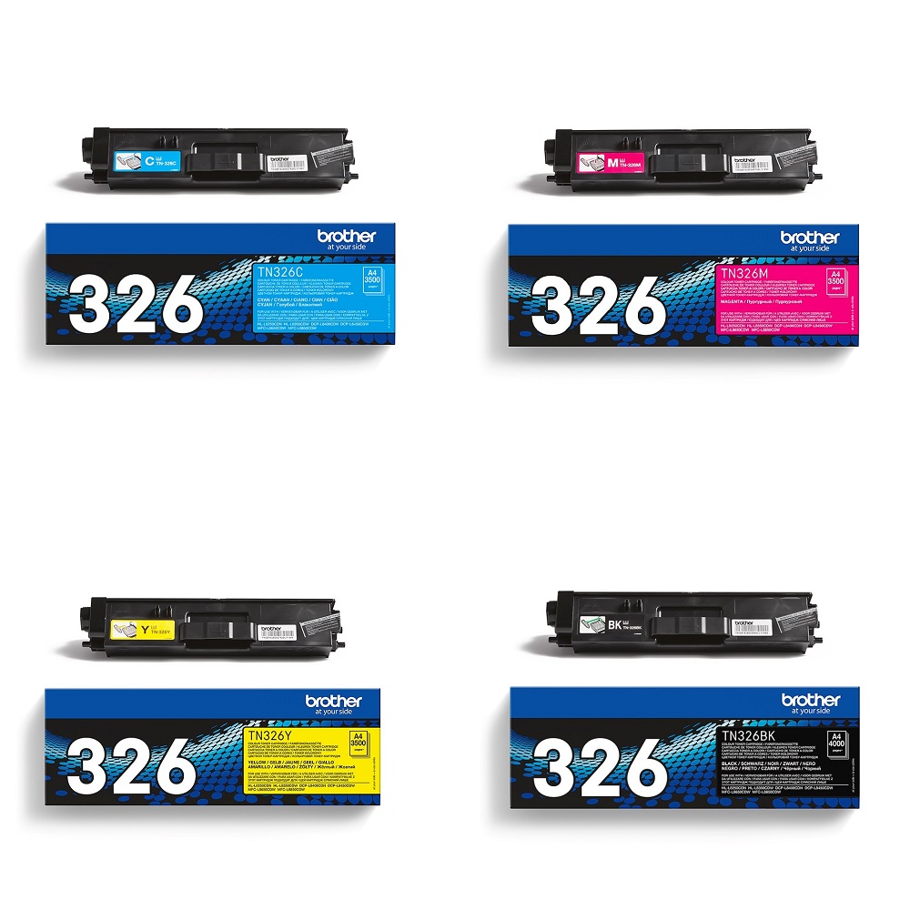 Brother TN-326 High Toner Cartridge Value Pack CMY Pages) K (4K Pages)