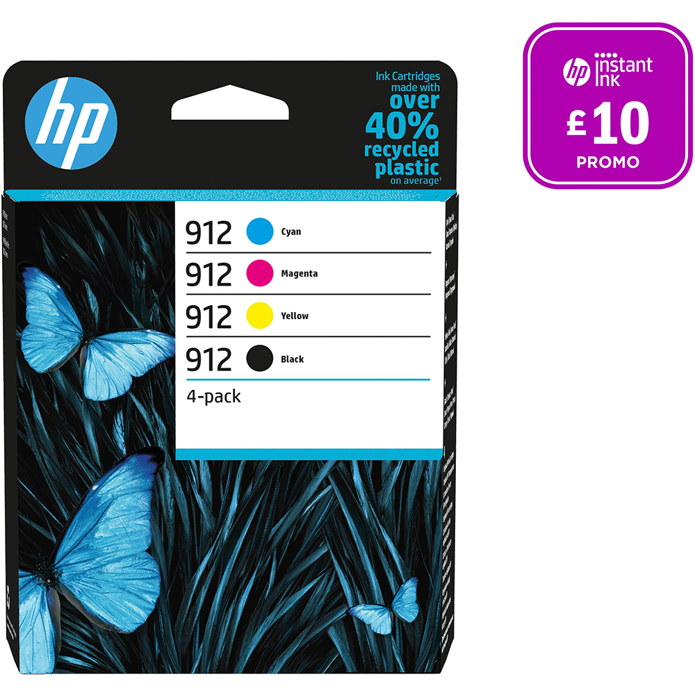 HP 8012 912 Cartridge CMY K (315 Pages) 4-Pack (300 Pages) Ink